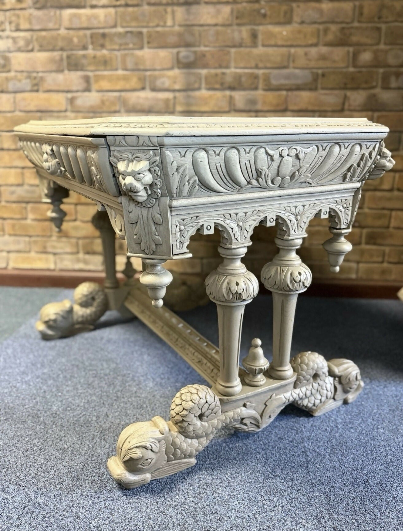 French Dolphin/ Library Table circa 1890