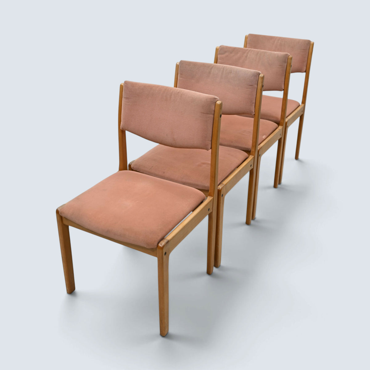 4 G Plan Style Dining Pink Upholstered Retro Velour Chairs FREE UK Delivery*