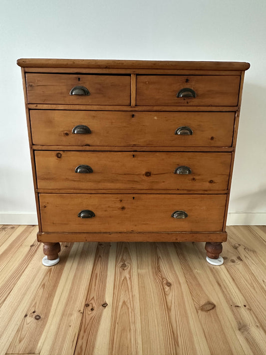 Antique Victorian Pine Chest of Drawers Rustic Solid Pine Chest of Drawers