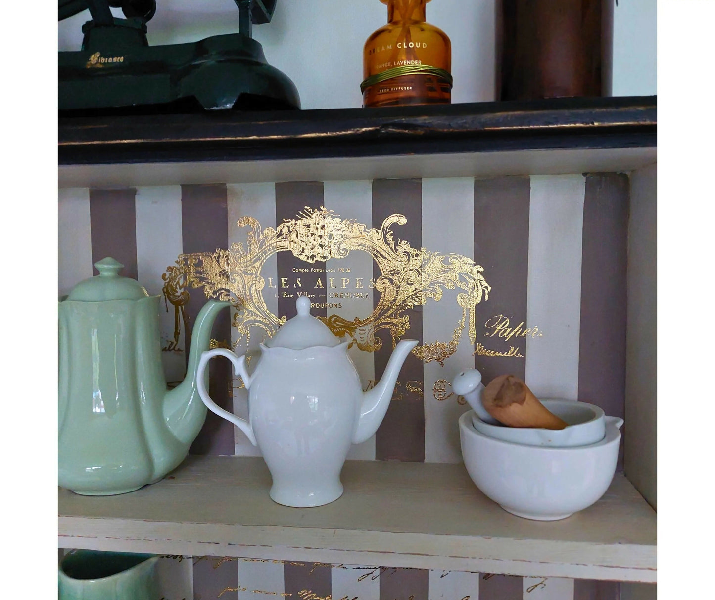 Black Coffee Hutch, Kitchen Dresser, Coffee Nook