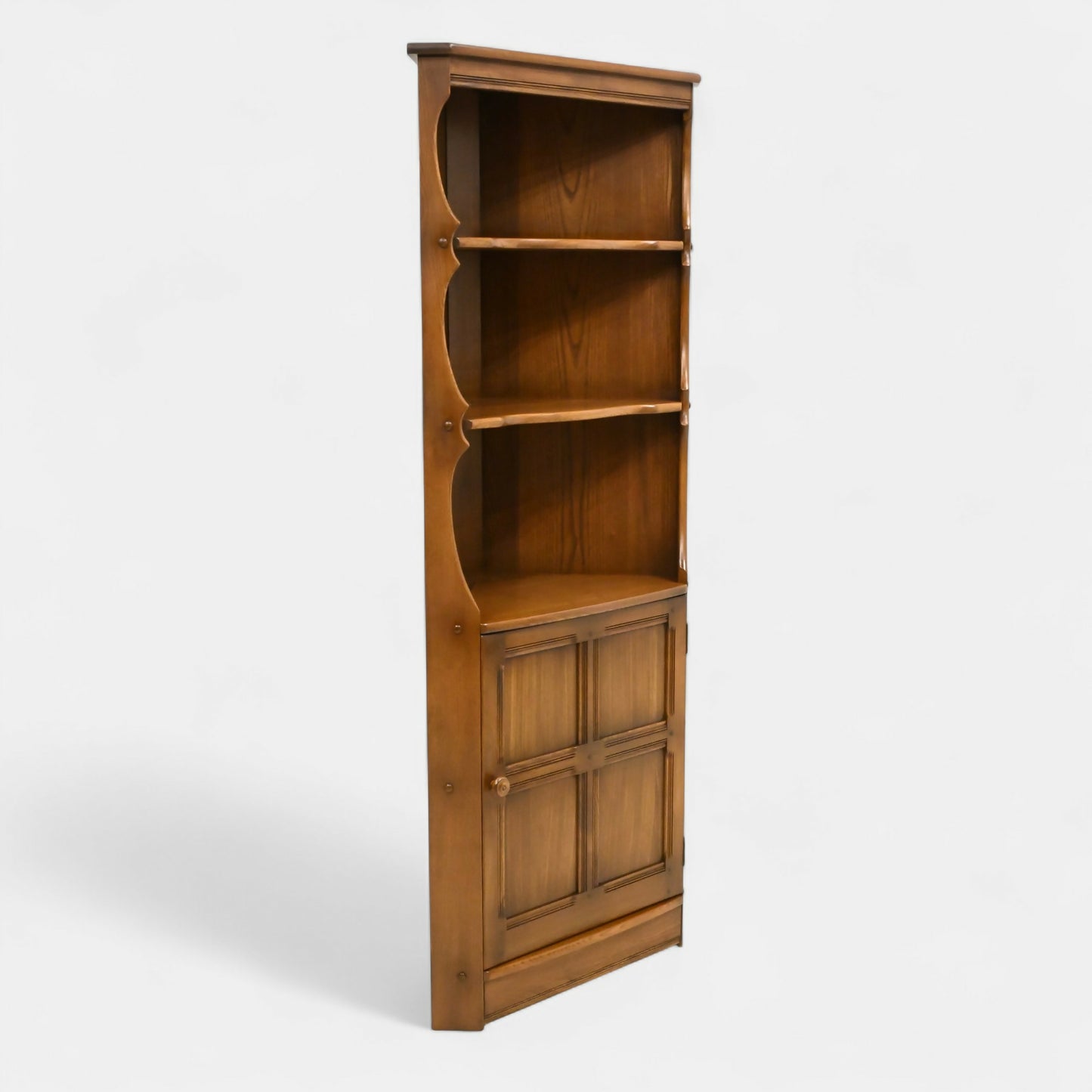 Genuine Ercol Corner Cabinet with Shelves and Cupboard #474 EXC FREE UK Delivery. SBR10798/0508E