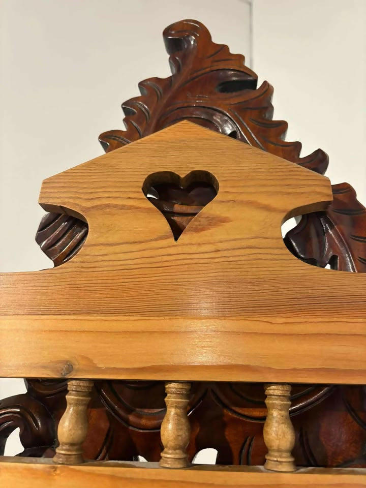 Antique Style Pine Over mantle Mirror