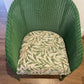 Green painted Lloyd loom 1961 chair with matching fabric