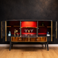Crimson Crimson Cocktail Cabinet | Drinks Cabinet | Mid Century Bar Cabinet | Statement Home Bar