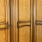 Wardrobe Vintage French Louis Oak Triple Door Carved Armoire Cabinet LOT 6534