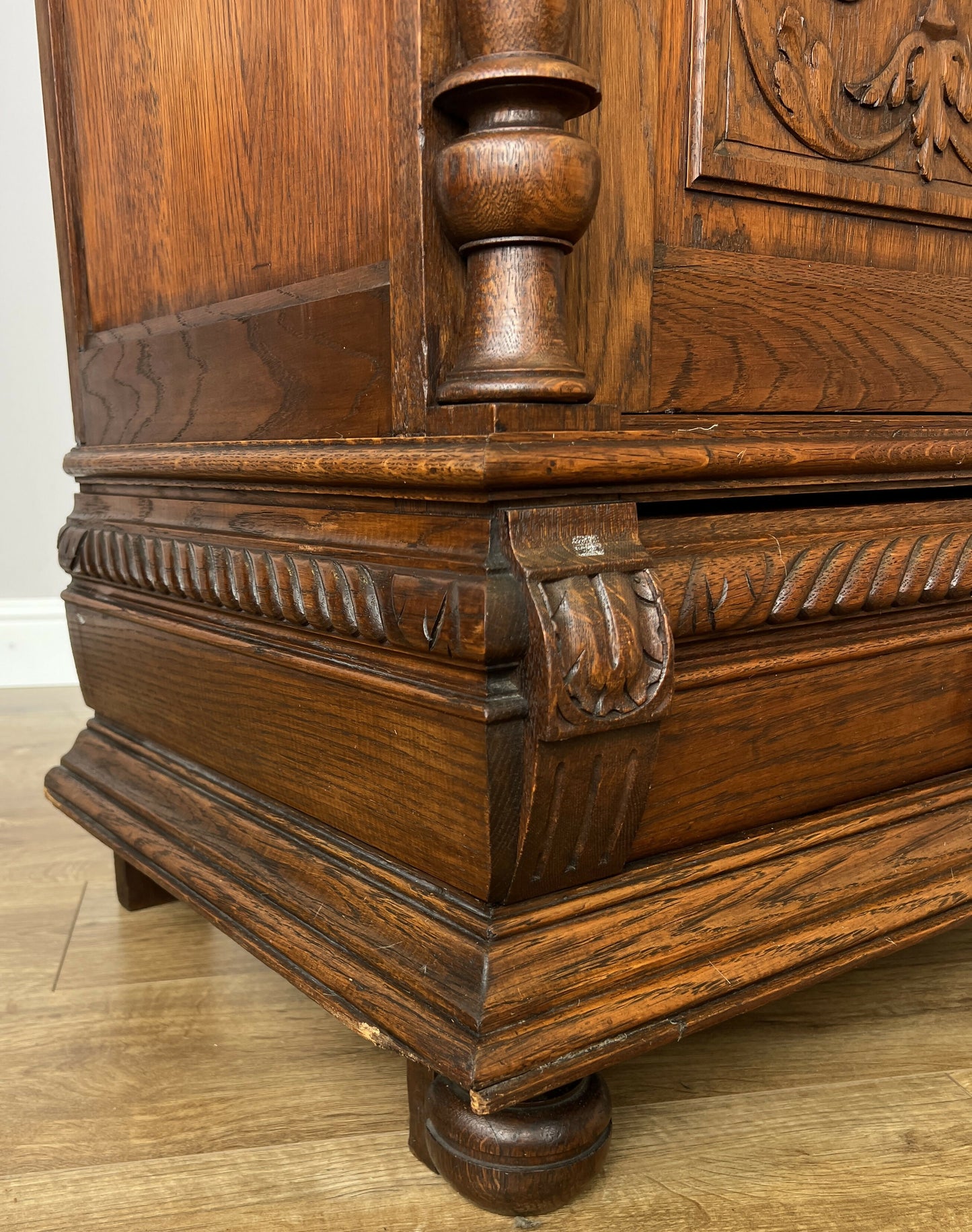 Bookcase Antique French Style Glazed Display Cabinet Oak Sideboard LOT 6462