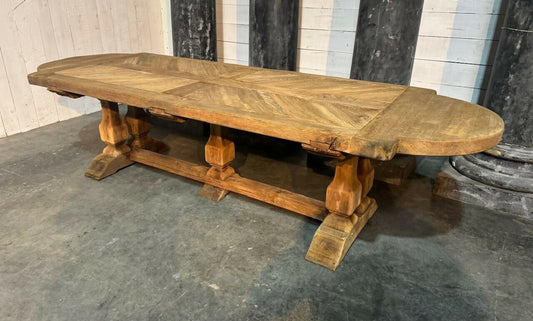 Large 3 Meter French Oak Farmhouse Dining Table