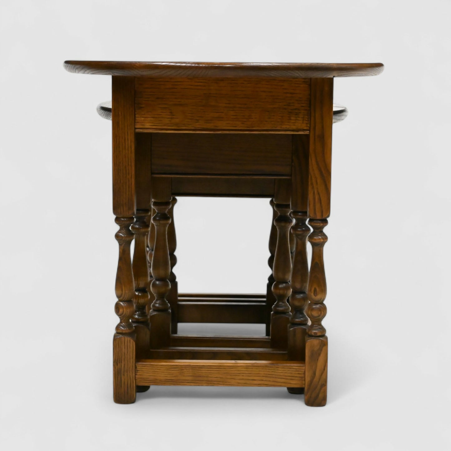 Old Charm Oval Nest of Tables in Light Oak Model 1990 VGC FREE UK Delivery. SBR10567/1006E