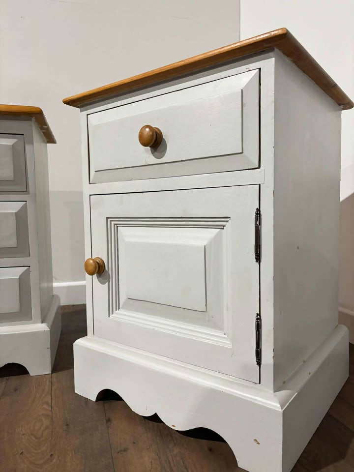 Pair Of Contemporary Painted Pine Bedside Cabinets