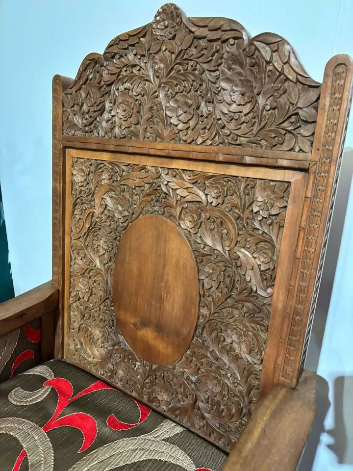 Kashmir Decoratively Carved Armchairs7