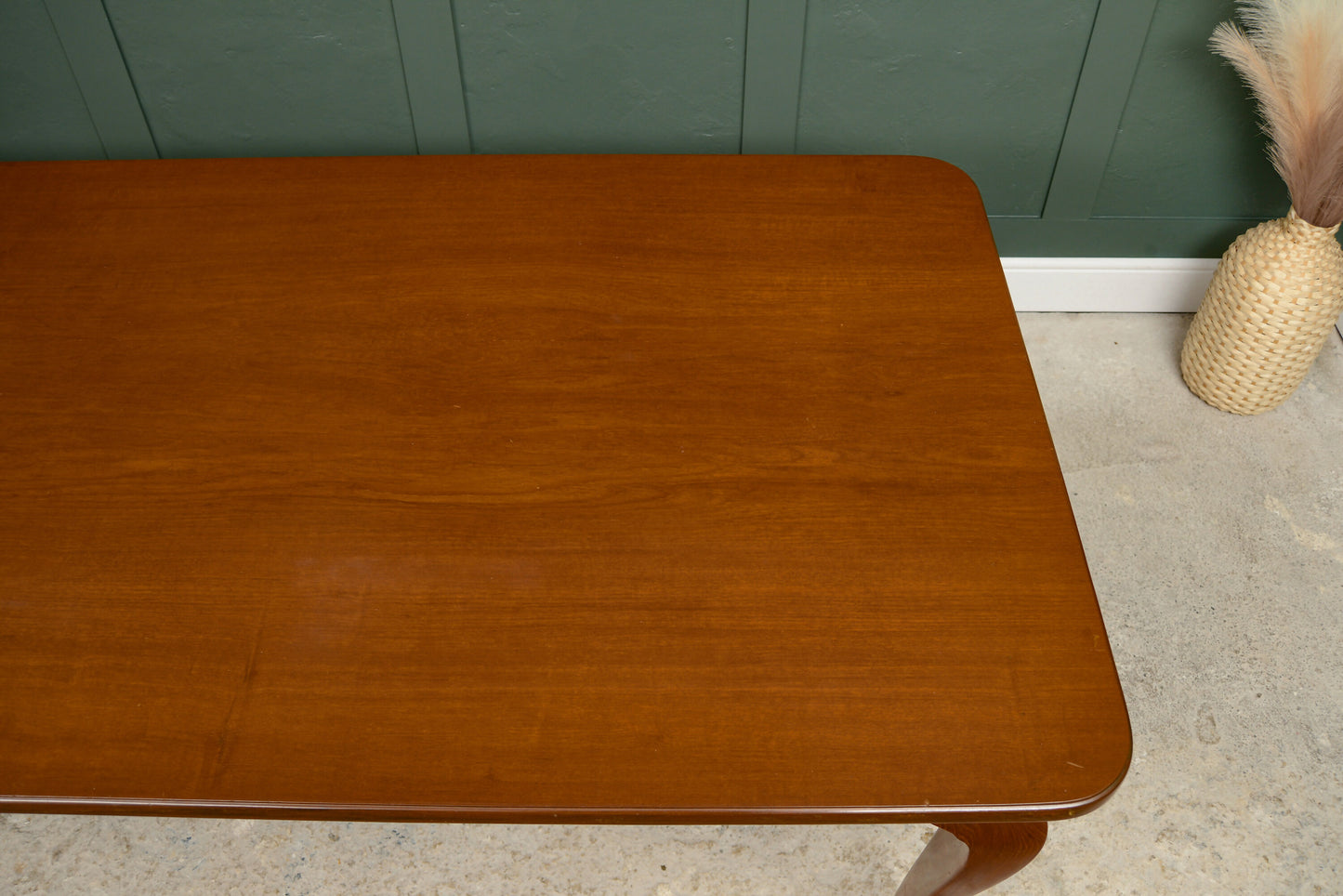 7.5 ft Solid Mahogany Dining Table - 8 Seater - Rectangular - Queen Anne Style