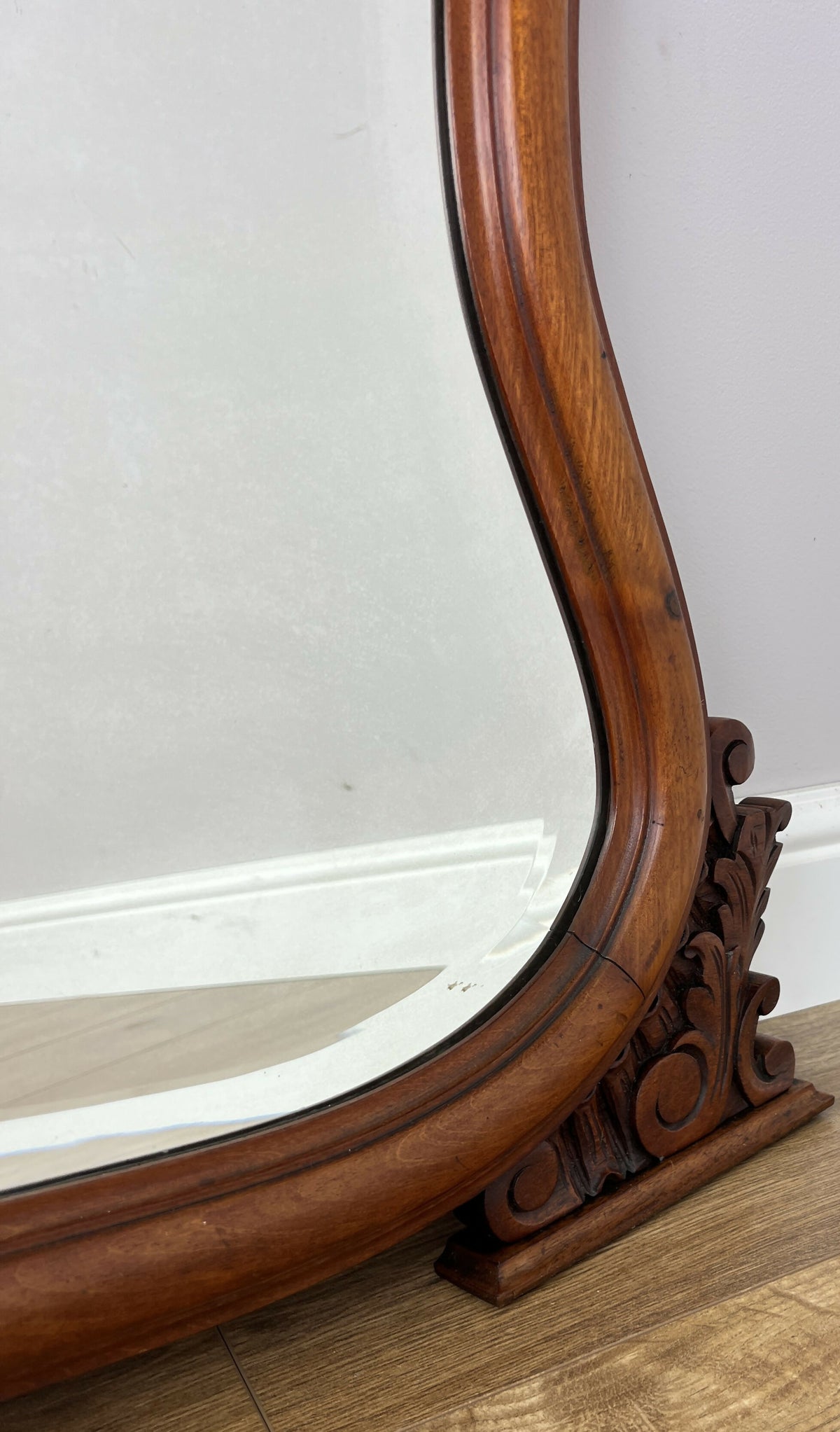 Mirror Antique French Walnut Ornate Wall Mirror Decorative Frame LOT 6404