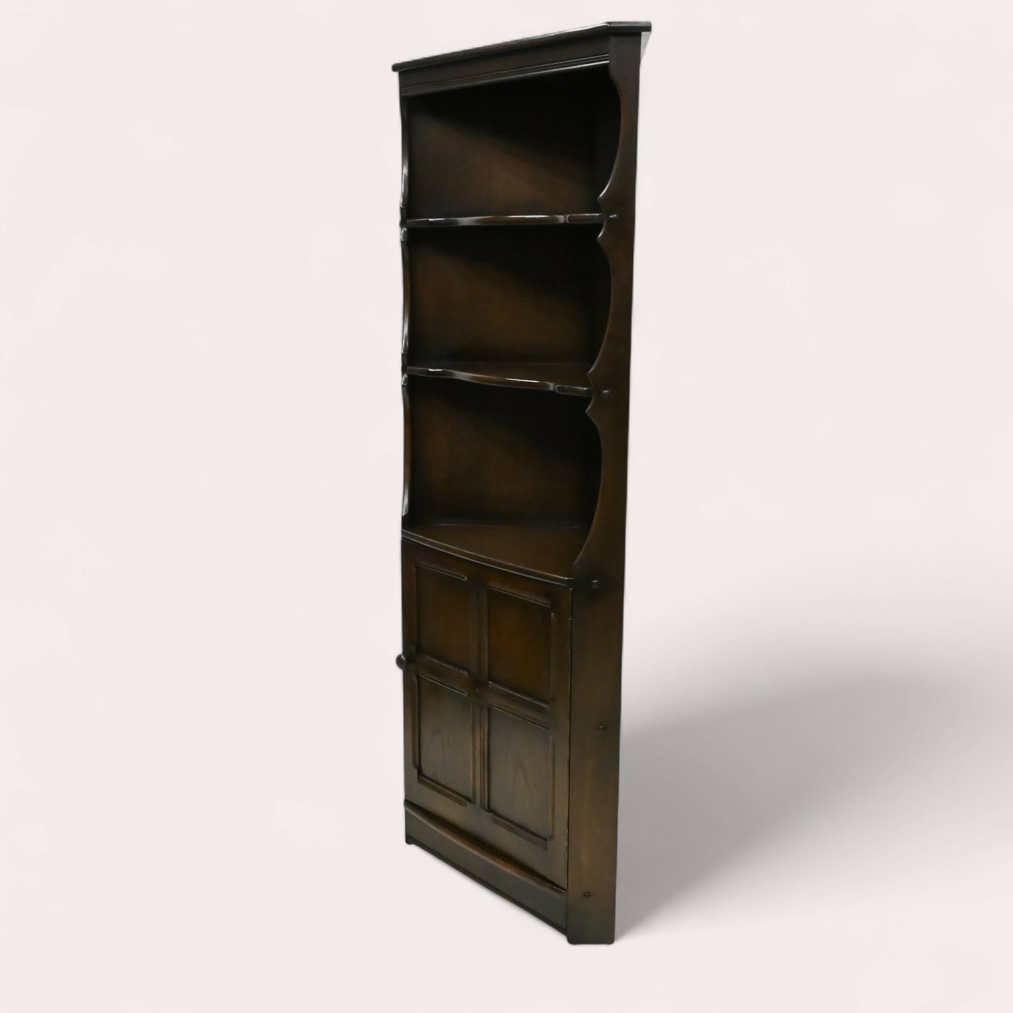 Genuine Ercol Corner Cabinet with Shelves and Cupboard Late 70s FREE UK Delivery. SBR10558/0906E