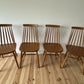 Vintage Set of 4 Mid Century Ercol Style Dining Chairs Stick Back Beech Chairs