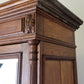Wardrobe Antique French Style Oak Three Door Carved Mirrored Armoire LOT 6231