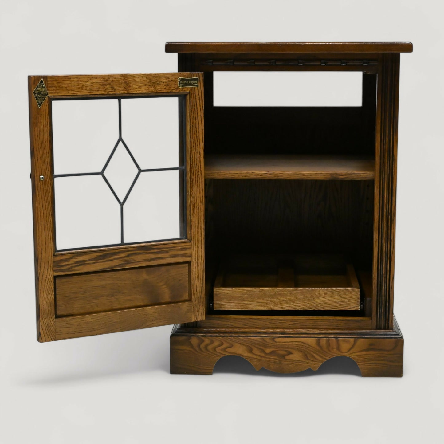 Old Charm Hi Fi Cabinet 1 Adjustable Shelf Light Oak FREE UK Delivery*. SBR10956/1809E