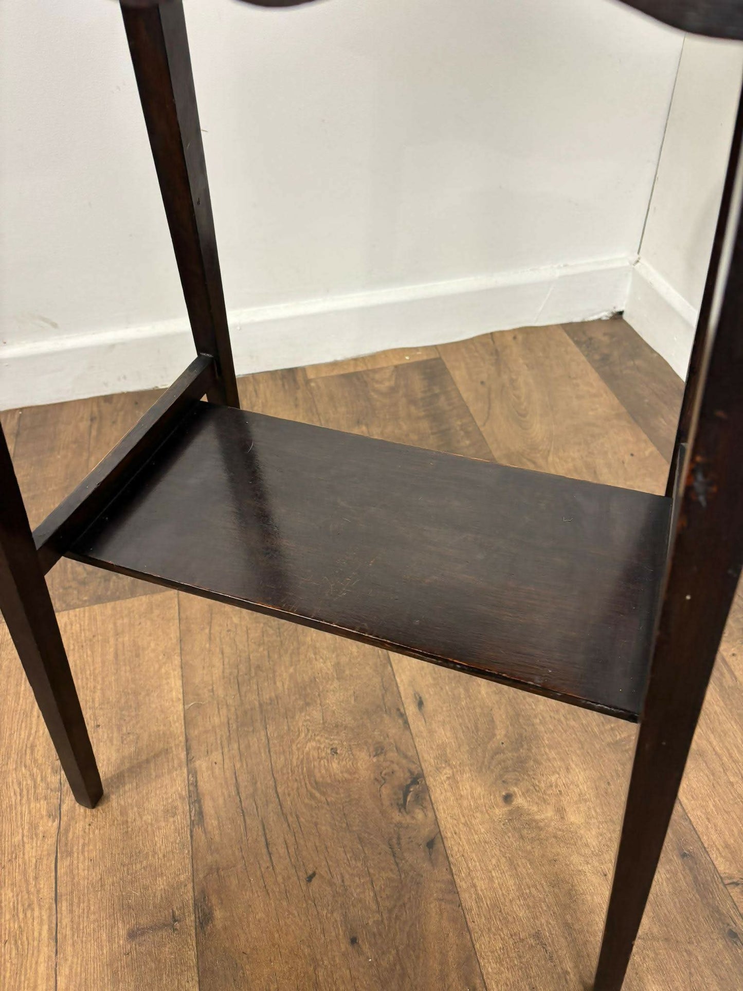 Vintage Stained Oak Side Table With Oval Top