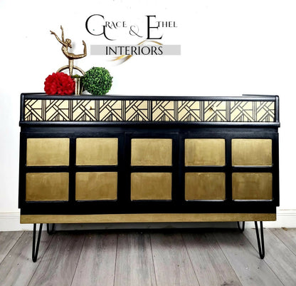 nathan sideboard black and gold cocktail cabinet