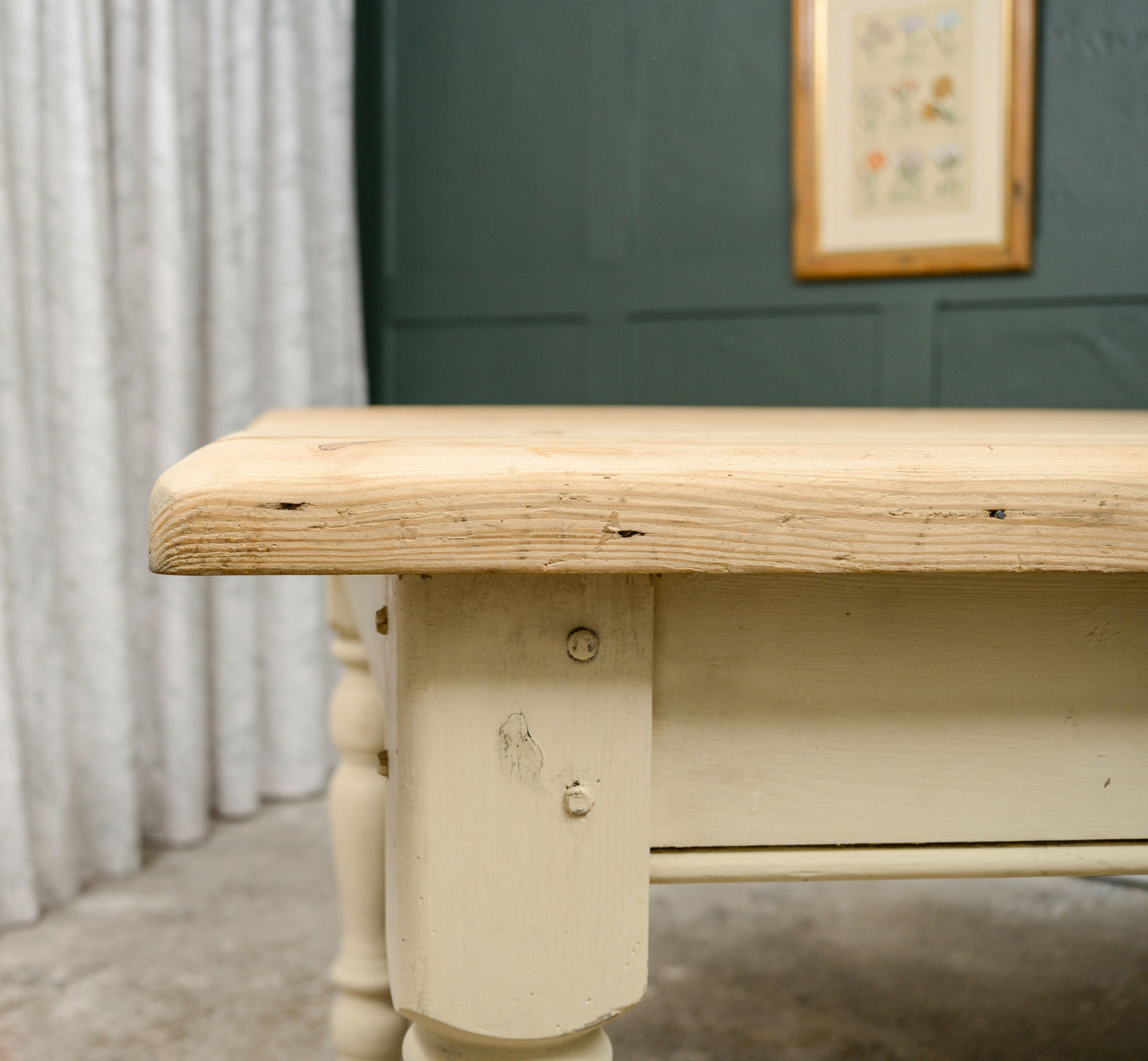 Huge Pine Plank Top Farmhouse Dining Table - 10 seater - Almost 7 FT