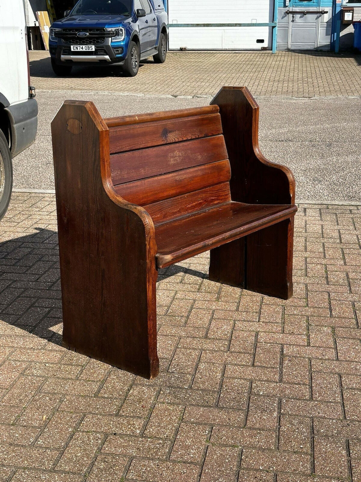 Small Vintage Victorian Pine Pew, 1800s