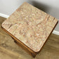 Pair of Bedside Tables Antique French Oak Carved Marble Top Cabinets LOT 6603