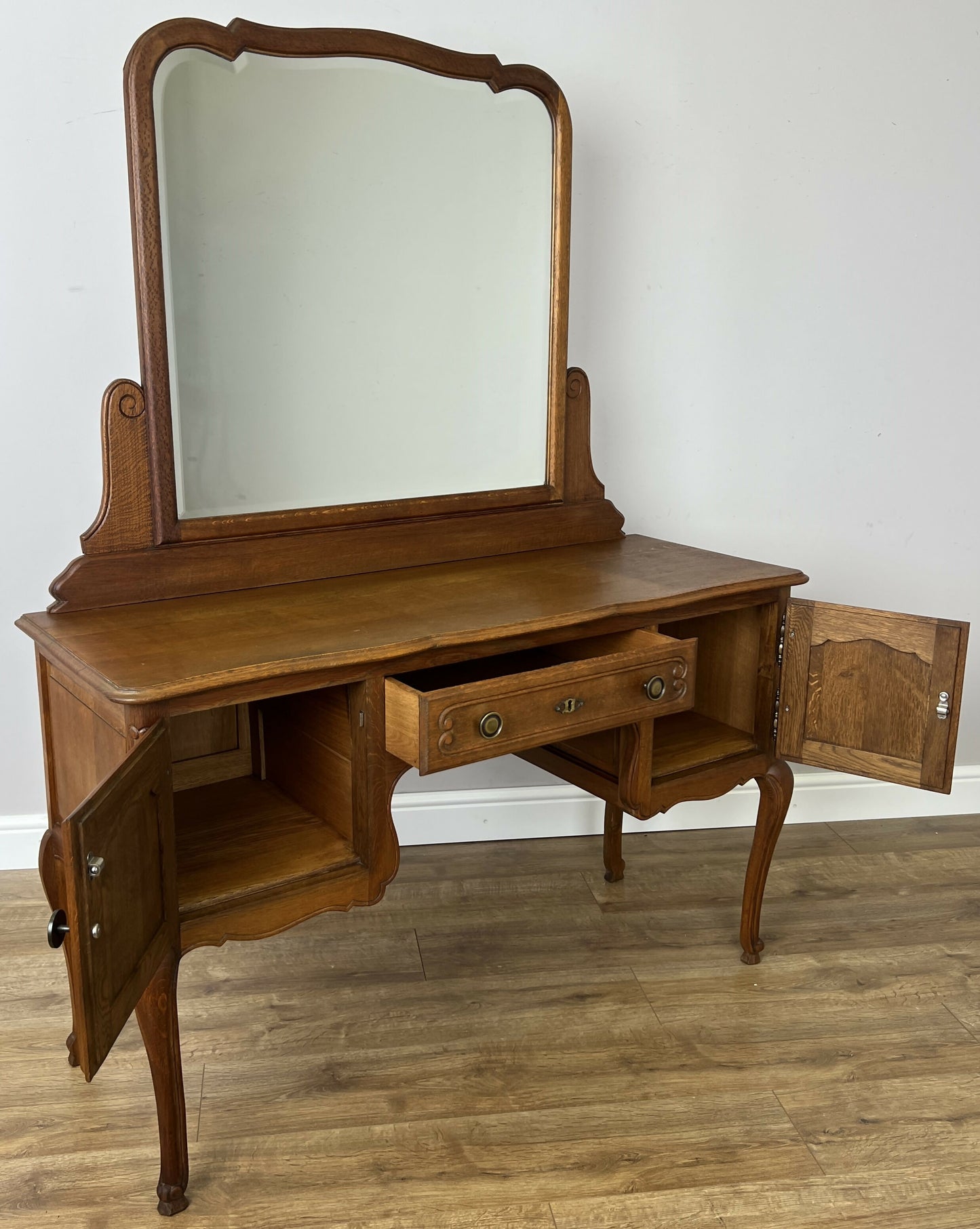 Dressing Table with Mirror Vintage French Oak Louis Vanity Table Makeup LOT 6317