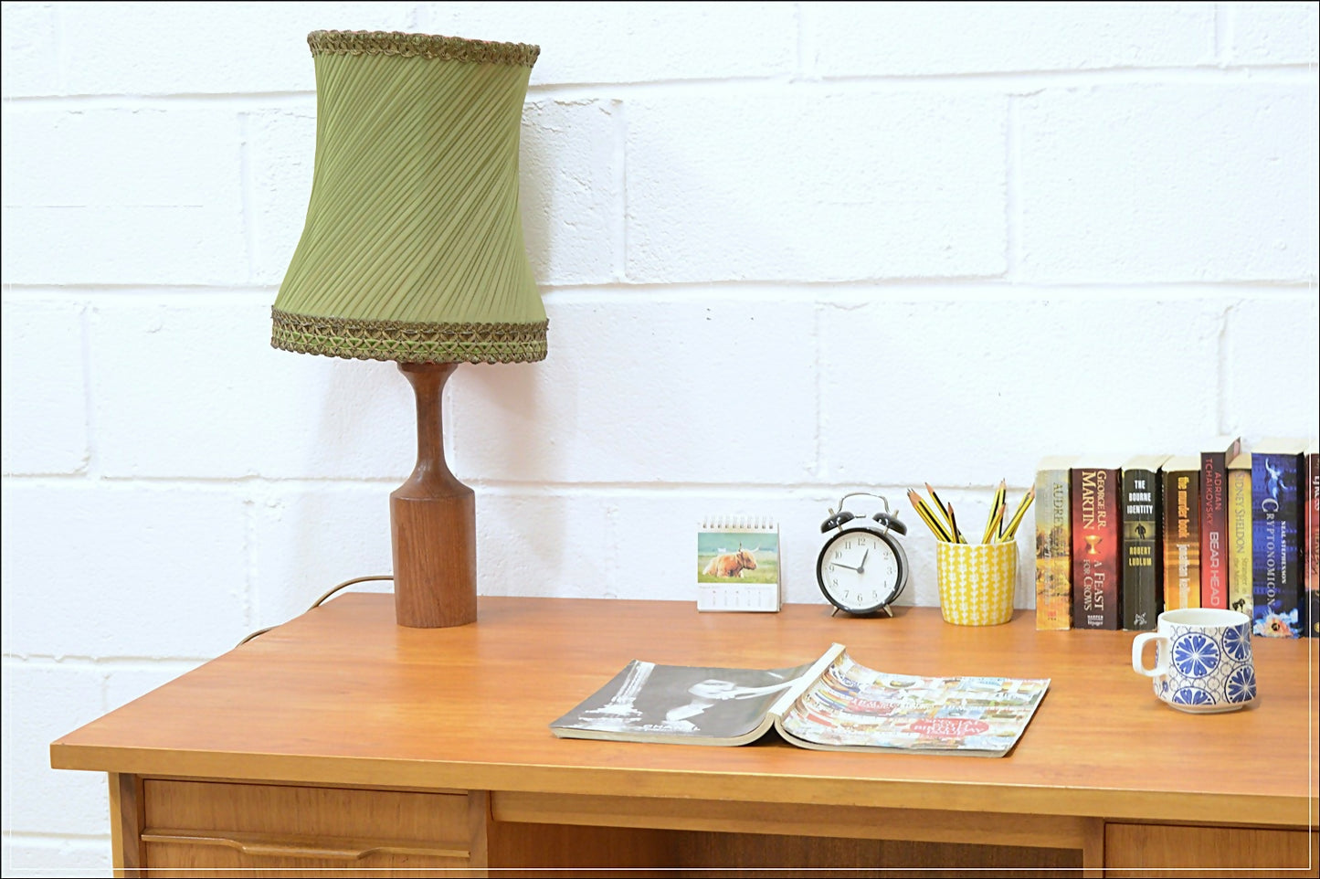 Vintage teak table lamp side lamp base (no shade!) mid century danish design
