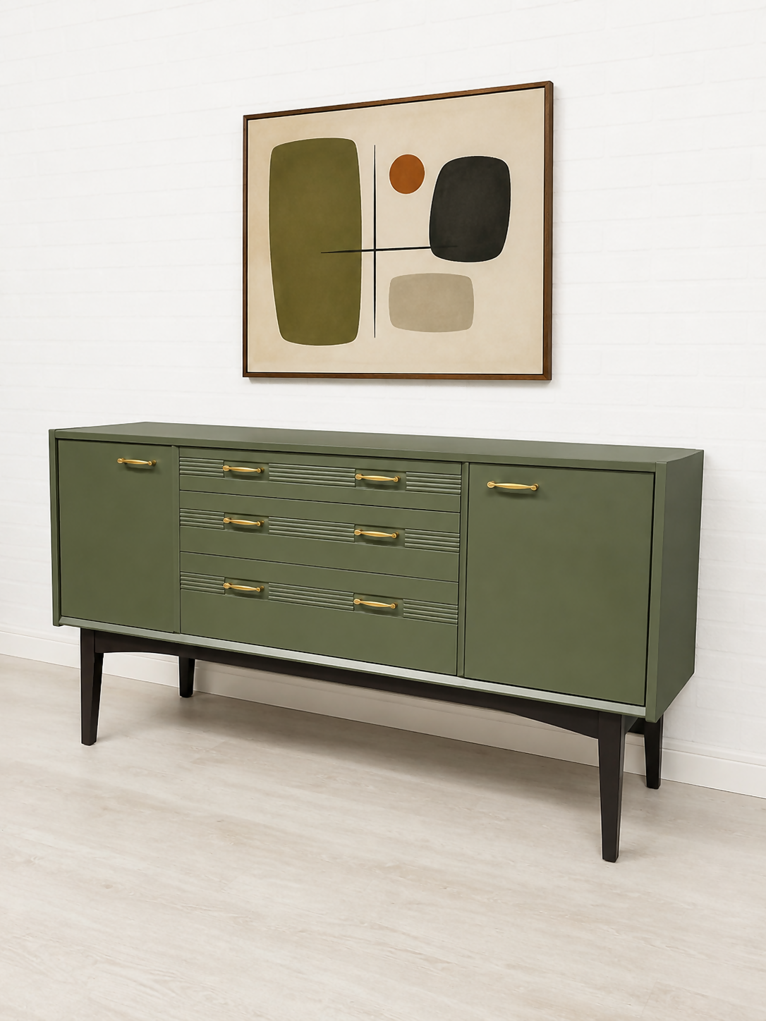Mid Century 1960s Retro Sideboard Teak Vintage Olive