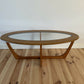Mid Century Teak Coffee Table with Glass Top