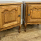 Pair of Bedside Tables Vintage French Louis Oak Nightstands Cabinets LOT 6217