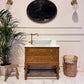 W79.3mm Oak Vintage Bathroom Vanity Unit With Sink
