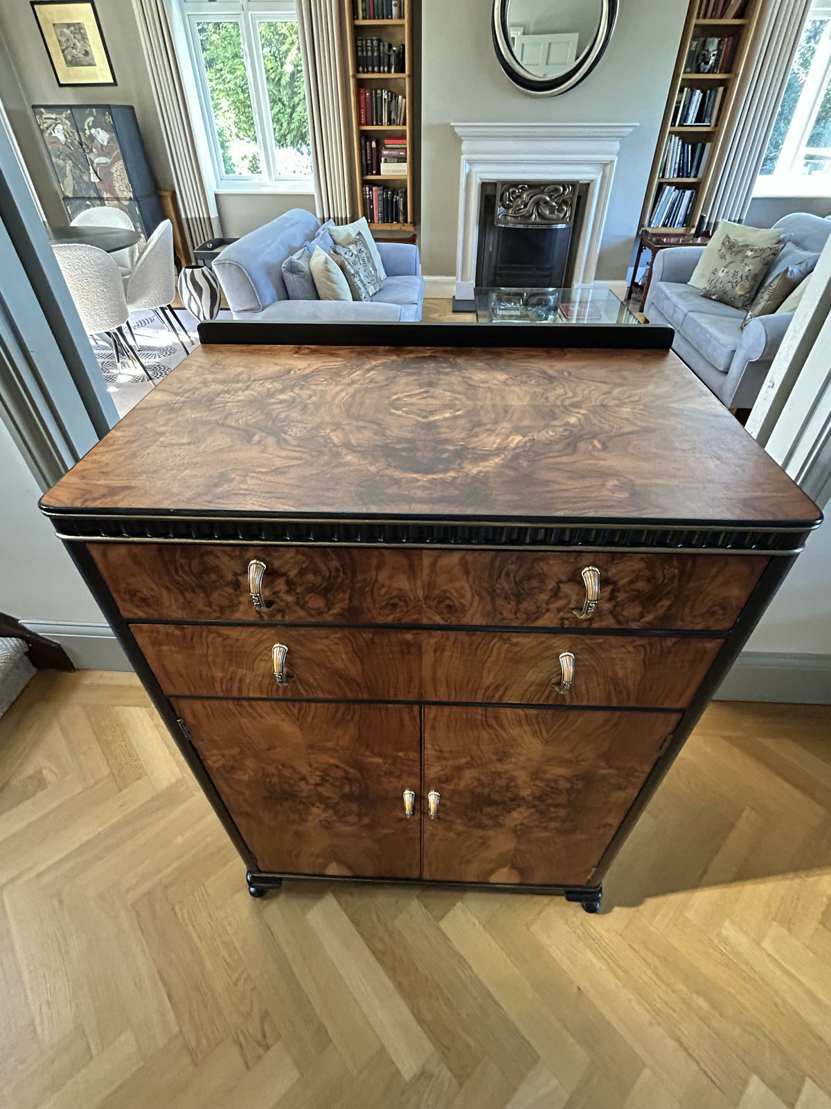 Art Deco Cocktail Cabinet. Original 1920's cabinet. Handpainted.