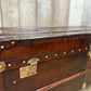 Unique luxury antique leather coffee table trunk