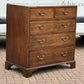 Vintage Mahogany Chest Of Drawers. Brass Handles, Bracket Feet, Fine Propotions