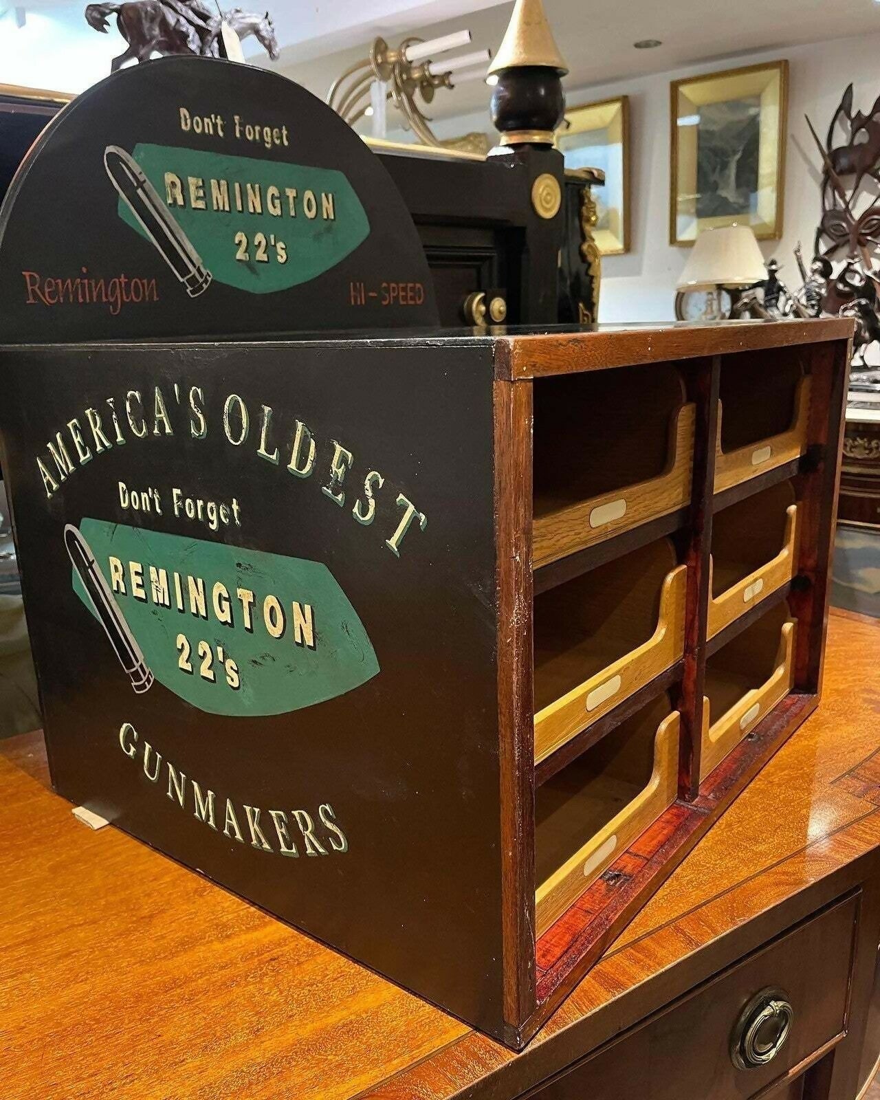 Vintage Set Of Shop Drawers. Advertising Cabinet. Remington Shop Counter Cabinet.
