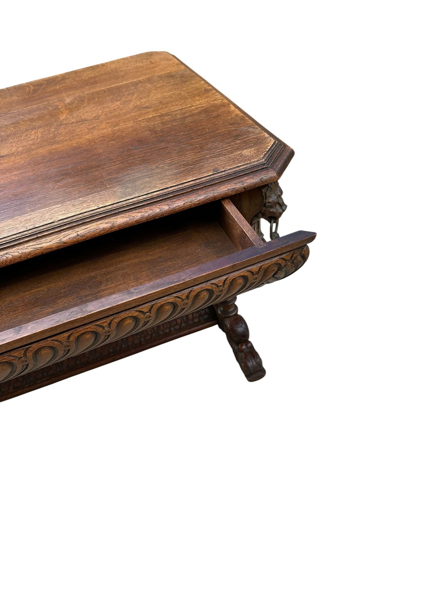 Antique Victorian solid Oak library table