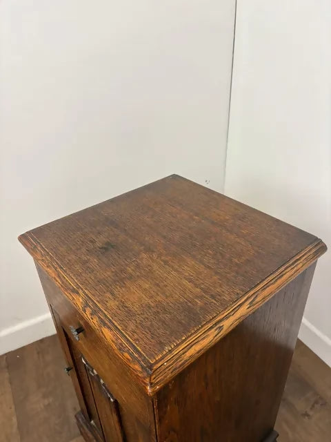 Vintage Oak Bed Side Cabinet