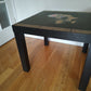 Black table with stunning African woman/map feature -Giving furniture a second life with soul