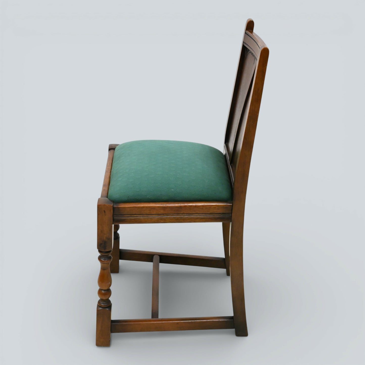 4 Old Charm Style Dining Chairs Oak Green Drop In/On Seats FREE UK Delivery*
