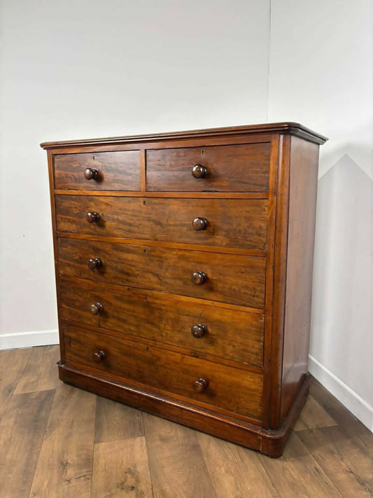 Victorian Mahogany Two Over Four Chest Of Drawers