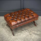 Hand Dyed Buttoned Leather Footstool