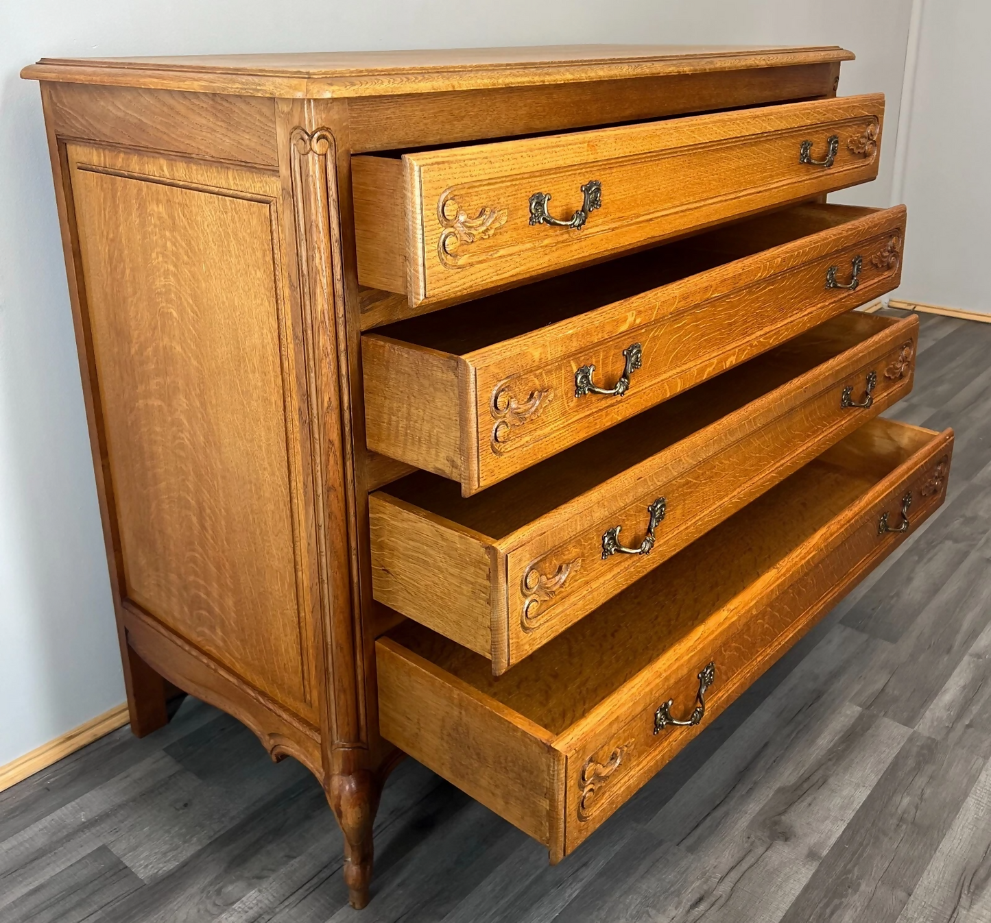Chest of Drawers Vintage French Louis XIV Sideboard 4 Drawers Cabinet LOT 3555