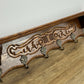 Coat Rack Vintage French Carved Oak Wall Mounted 6 Hooks Rack Hanger LOT 6368