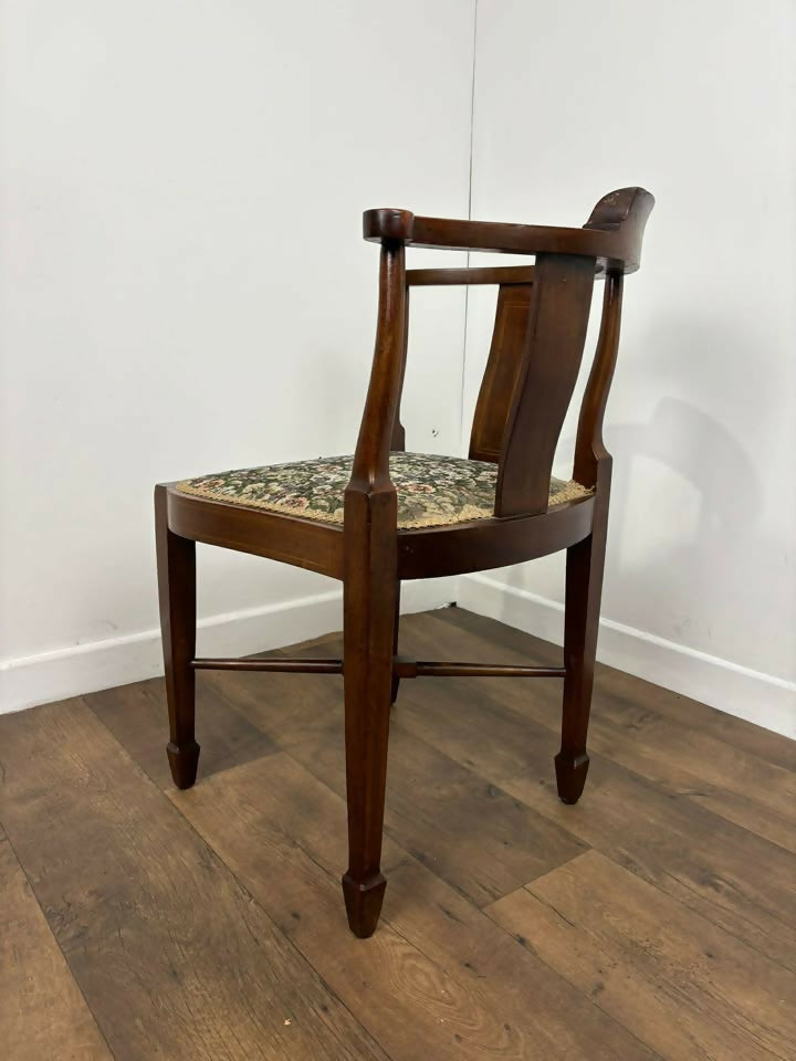Edwardian Inlaid Mahogany Corner Chair