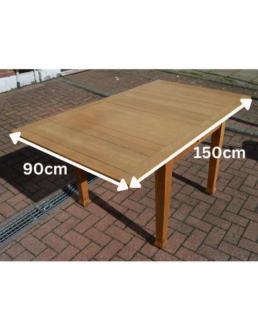 Solid Oak Extendable Dining Table Vintage
