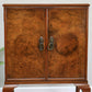 Cocktail Drinks Cabinet in a Queen Anne Style Burr Walnut Veneer Matched Doors