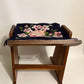 Gomme Vanity Stool Arts & Crafts Oak Floral Embroidery Seat or Piano Stool