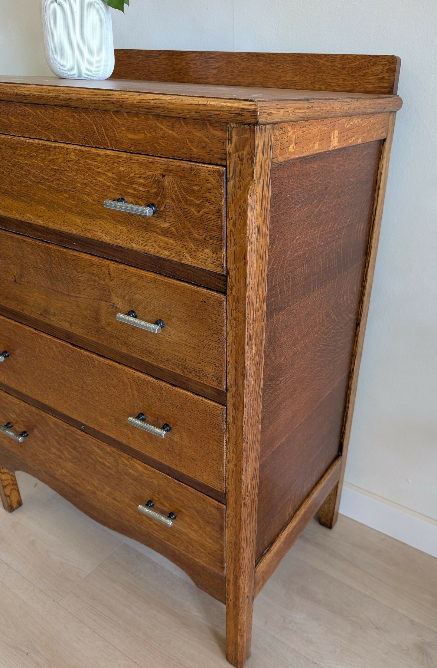 Sympathetically Restored Solid Oak Arts & Crafts Chest of Drawers