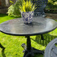 Black Vintage Three Seater Patio Set with Marble Topped Table