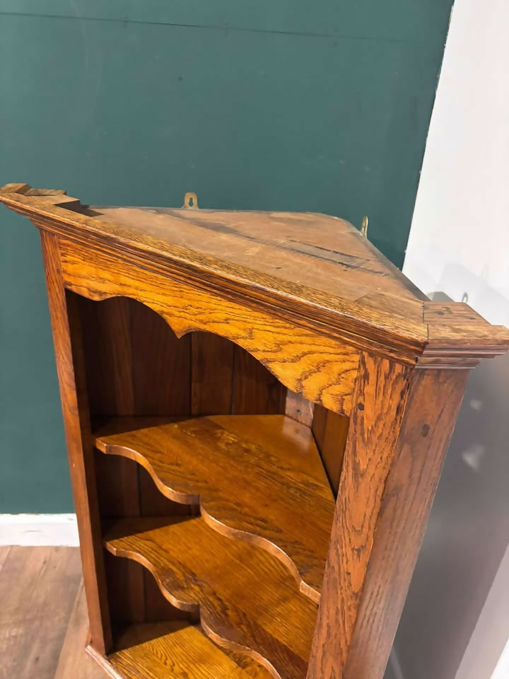 Oak Open Corner Wall Cabinetvv